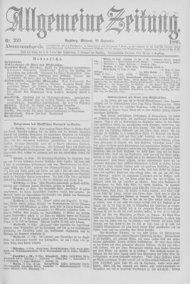 Allgemeine Zeitung Mittwoch 15. September 1880