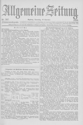 Allgemeine Zeitung Donnerstag 23. September 1880