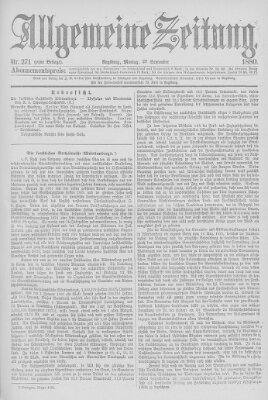 Allgemeine Zeitung Montag 27. September 1880