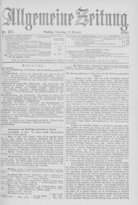 Allgemeine Zeitung Donnerstag 30. September 1880