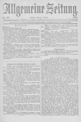 Allgemeine Zeitung Sonntag 3. Oktober 1880