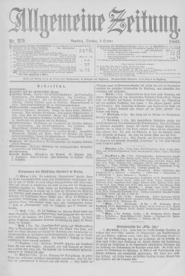 Allgemeine Zeitung Dienstag 5. Oktober 1880