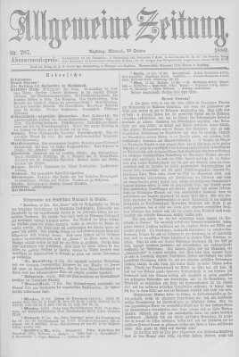 Allgemeine Zeitung Mittwoch 13. Oktober 1880