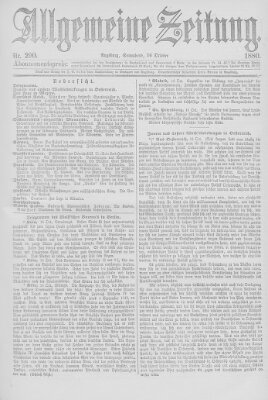 Allgemeine Zeitung Samstag 16. Oktober 1880