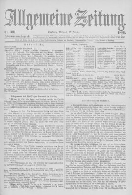 Allgemeine Zeitung Mittwoch 27. Oktober 1880