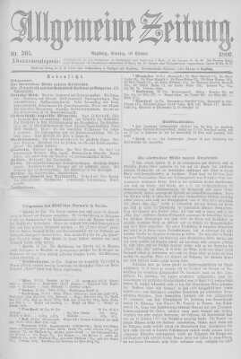 Allgemeine Zeitung Sonntag 31. Oktober 1880