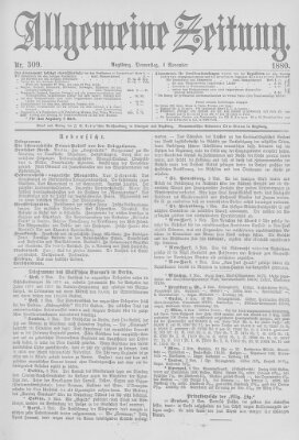 Allgemeine Zeitung Donnerstag 4. November 1880