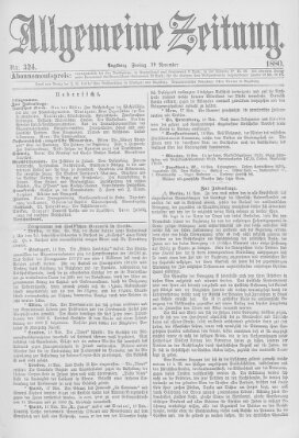 Allgemeine Zeitung Freitag 19. November 1880