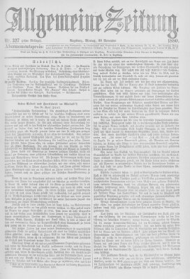 Allgemeine Zeitung Montag 22. November 1880