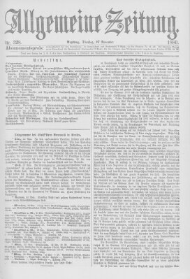 Allgemeine Zeitung Dienstag 23. November 1880