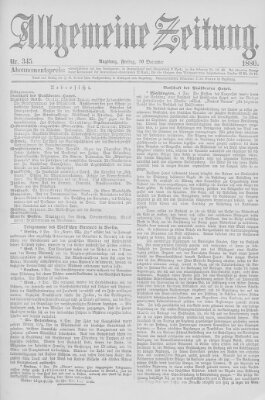 Allgemeine Zeitung Freitag 10. Dezember 1880