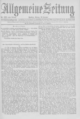 Allgemeine Zeitung Montag 20. Dezember 1880