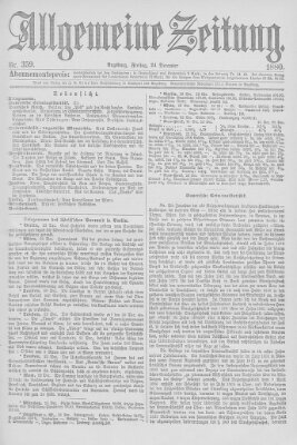 Allgemeine Zeitung Freitag 24. Dezember 1880