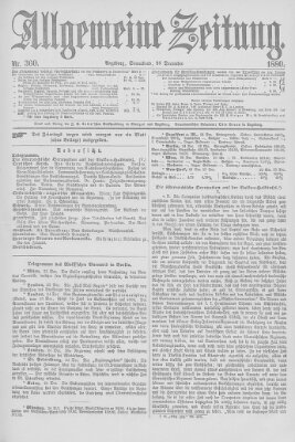 Allgemeine Zeitung Samstag 25. Dezember 1880