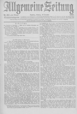 Allgemeine Zeitung Sonntag 26. Dezember 1880