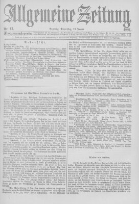 Allgemeine Zeitung Donnerstag 13. Januar 1881