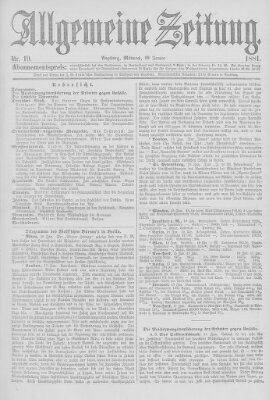 Allgemeine Zeitung Mittwoch 19. Januar 1881