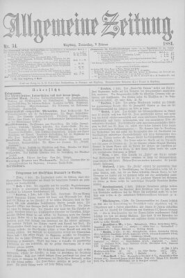 Allgemeine Zeitung Donnerstag 3. Februar 1881