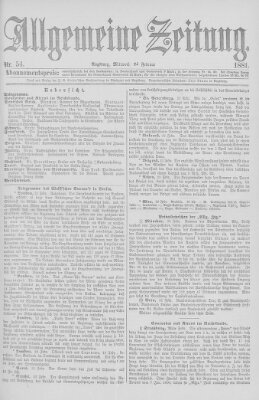 Allgemeine Zeitung Mittwoch 23. Februar 1881