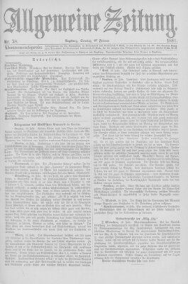 Allgemeine Zeitung Sonntag 27. Februar 1881