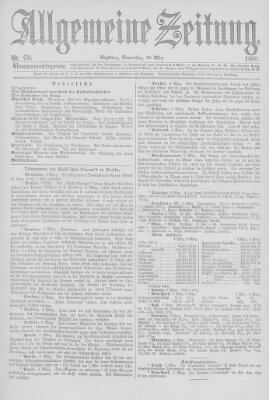 Allgemeine Zeitung Donnerstag 10. März 1881