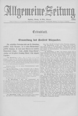 Allgemeine Zeitung Montag 14. März 1881