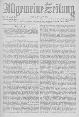 Allgemeine Zeitung Montag 21. März 1881