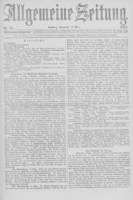 Allgemeine Zeitung Samstag 26. März 1881