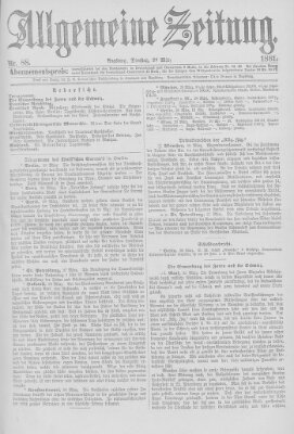 Allgemeine Zeitung Dienstag 29. März 1881