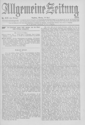 Allgemeine Zeitung Montag 18. April 1881