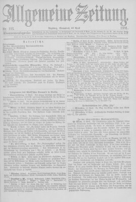 Allgemeine Zeitung Samstag 23. April 1881