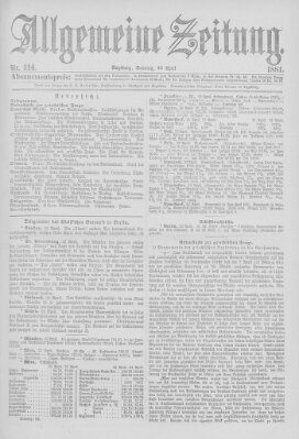 Allgemeine Zeitung Sonntag 24. April 1881