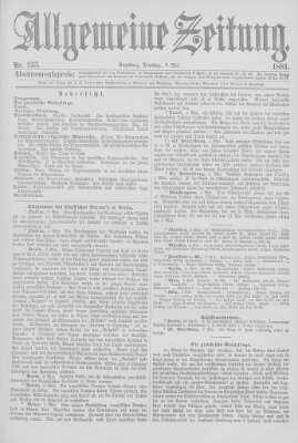 Allgemeine Zeitung Dienstag 3. Mai 1881