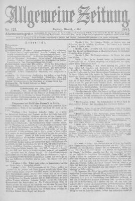 Allgemeine Zeitung Mittwoch 4. Mai 1881