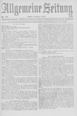 Allgemeine Zeitung Donnerstag 12. Mai 1881