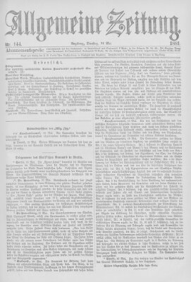 Allgemeine Zeitung Dienstag 24. Mai 1881