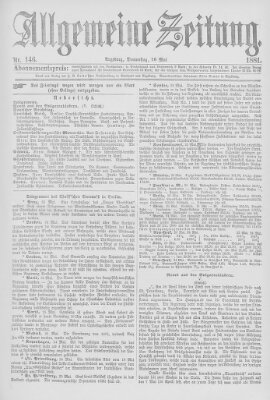 Allgemeine Zeitung Donnerstag 26. Mai 1881