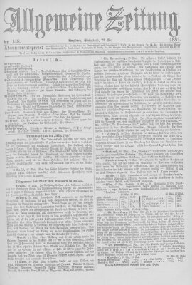 Allgemeine Zeitung Samstag 28. Mai 1881