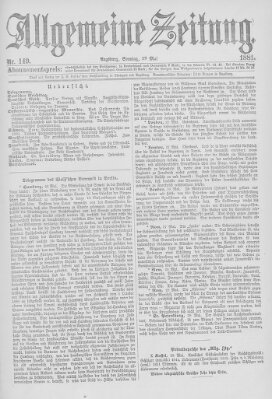 Allgemeine Zeitung Sonntag 29. Mai 1881