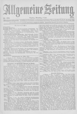 Allgemeine Zeitung Donnerstag 2. Juni 1881