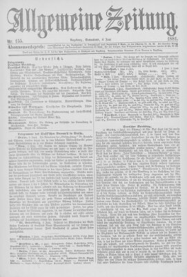 Allgemeine Zeitung Samstag 4. Juni 1881