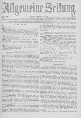 Allgemeine Zeitung Samstag 18. Juni 1881