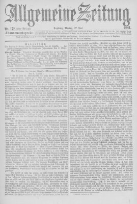 Allgemeine Zeitung Montag 27. Juni 1881