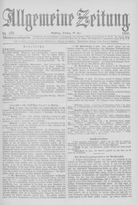 Allgemeine Zeitung Dienstag 28. Juni 1881