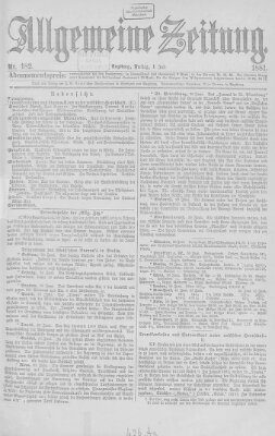 Allgemeine Zeitung Freitag 1. Juli 1881