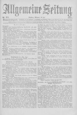 Allgemeine Zeitung Mittwoch 20. Juli 1881