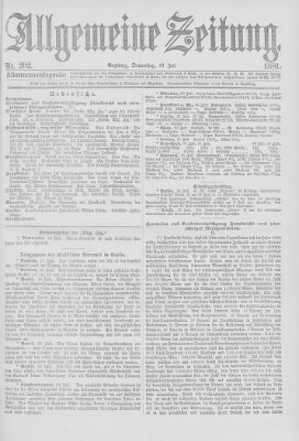 Allgemeine Zeitung Donnerstag 21. Juli 1881