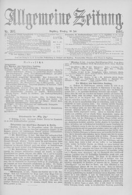 Allgemeine Zeitung Dienstag 26. Juli 1881