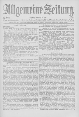 Allgemeine Zeitung Mittwoch 27. Juli 1881