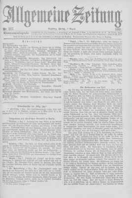 Allgemeine Zeitung Freitag 5. August 1881